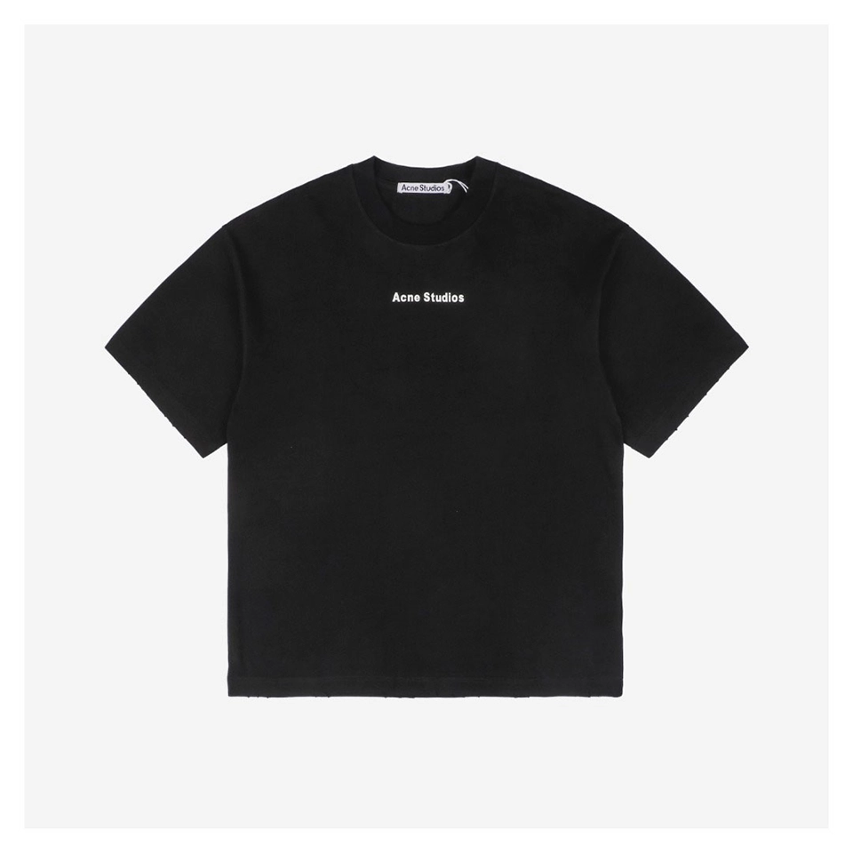 Acne Studios Back 1996 Silicone Letter Print T-Shirt Black
