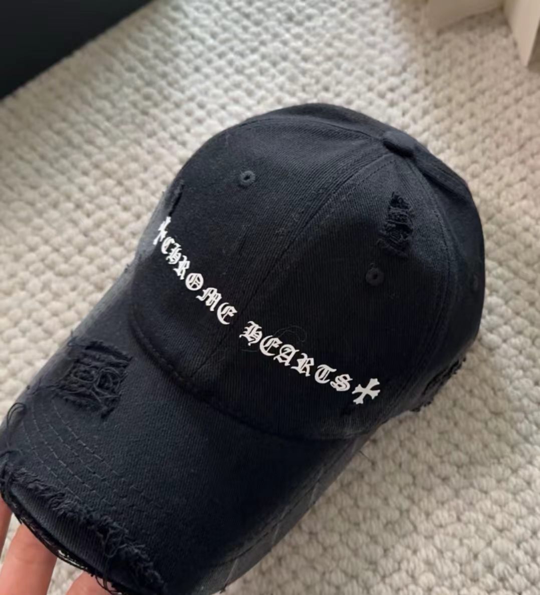 Chrome Hearts Distressed Baseball Cap