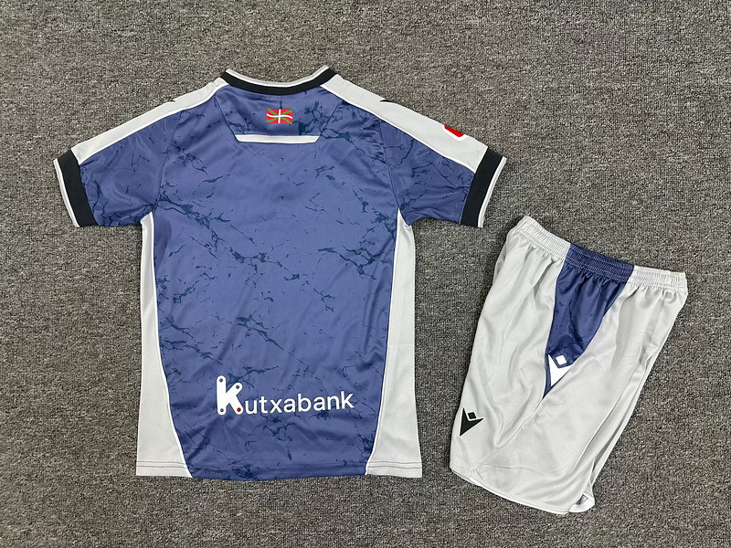 Real Sociedad Soccer Jersey Away Kids Kit Jersey+Shorts 2025/26