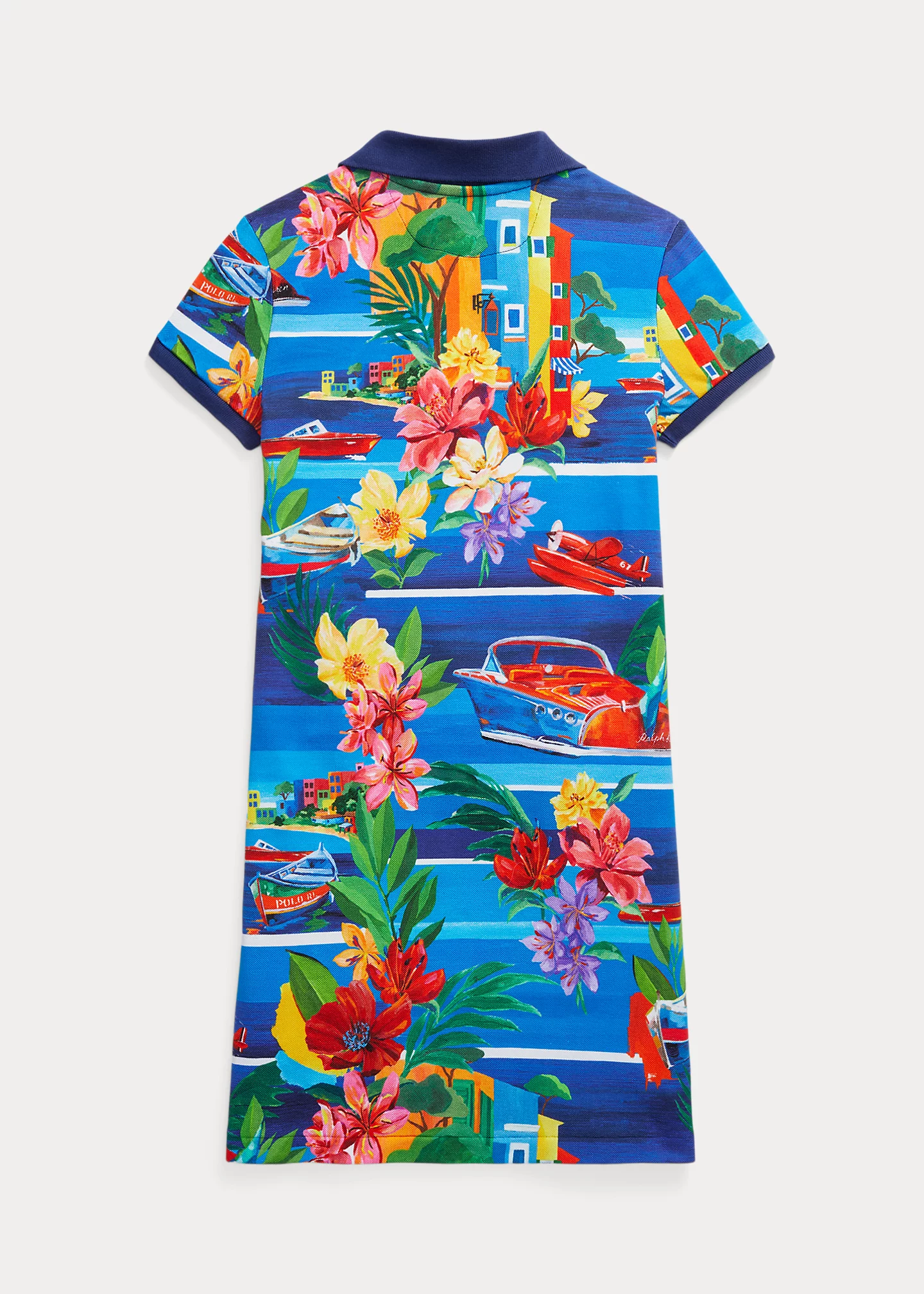 Stretch Mesh Graphic Polo Dress