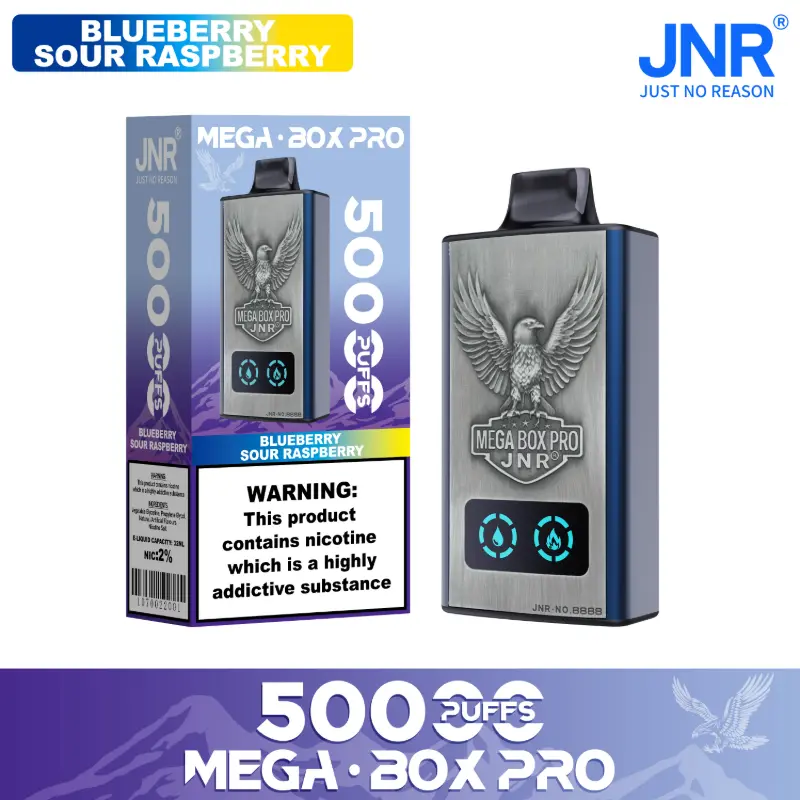 JNR - Mega Box Pro - 50K Puffs - Disposable Vape - Blueberry Sour Raspberry