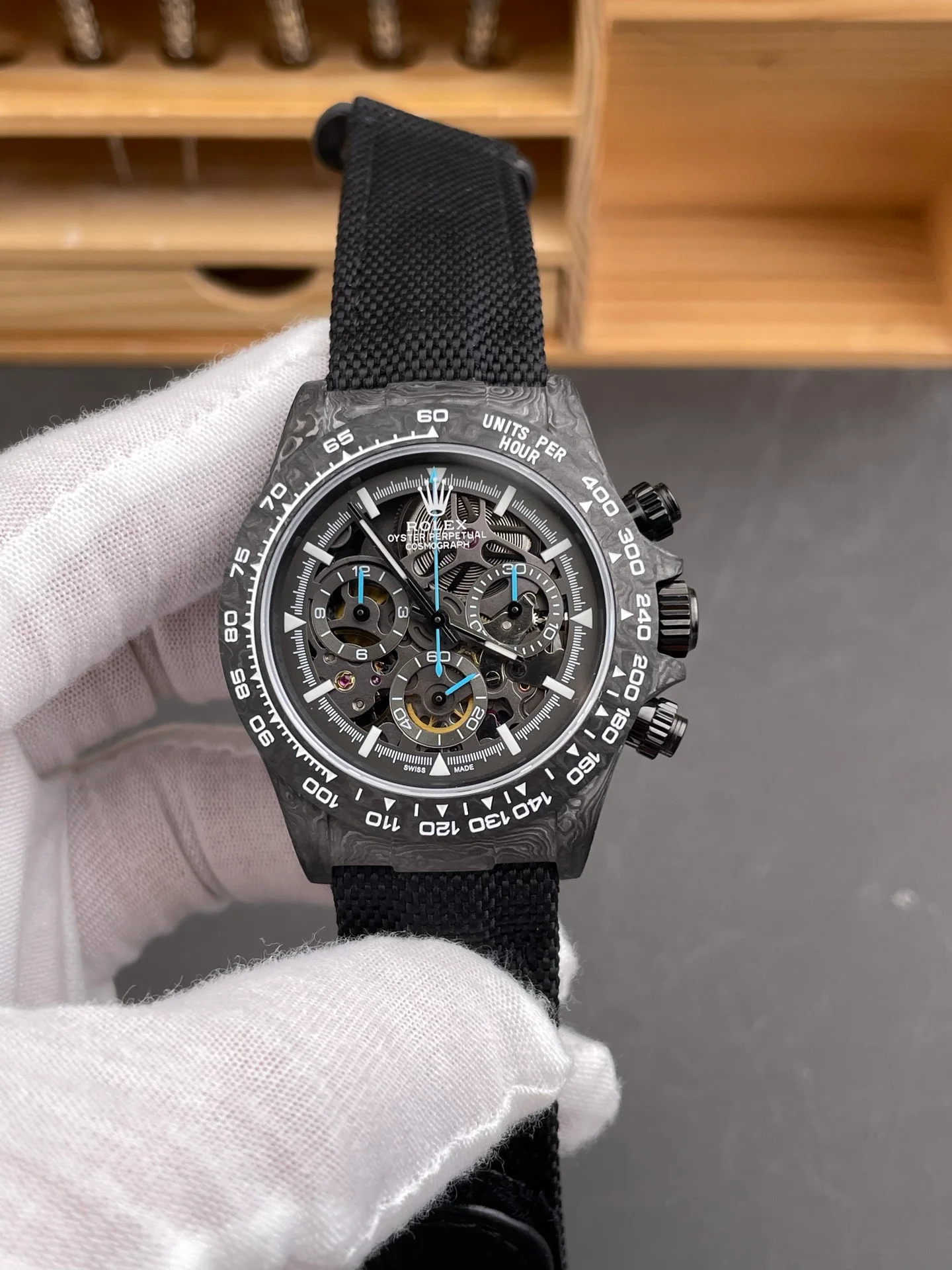 Carbon Daytona Skeleton Dial