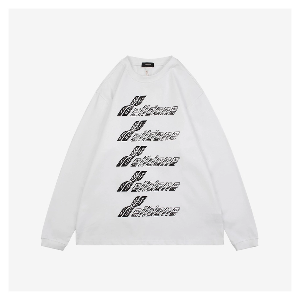 We11done Repetitive Hand-Drawn Logo Graphic Shirt (Black/White)
