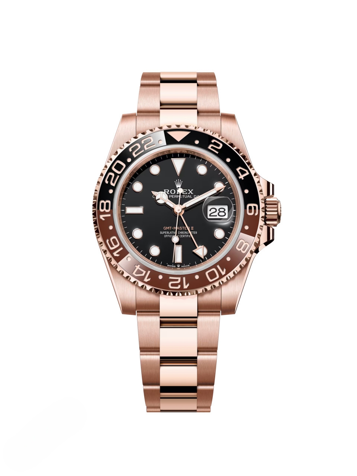 [2026 Mirror Grade]RLX GMT-Master II 40mm Root Beer Black Dial Oyster Bracelet 18k Rose Gold Watch 126715chnr-0001