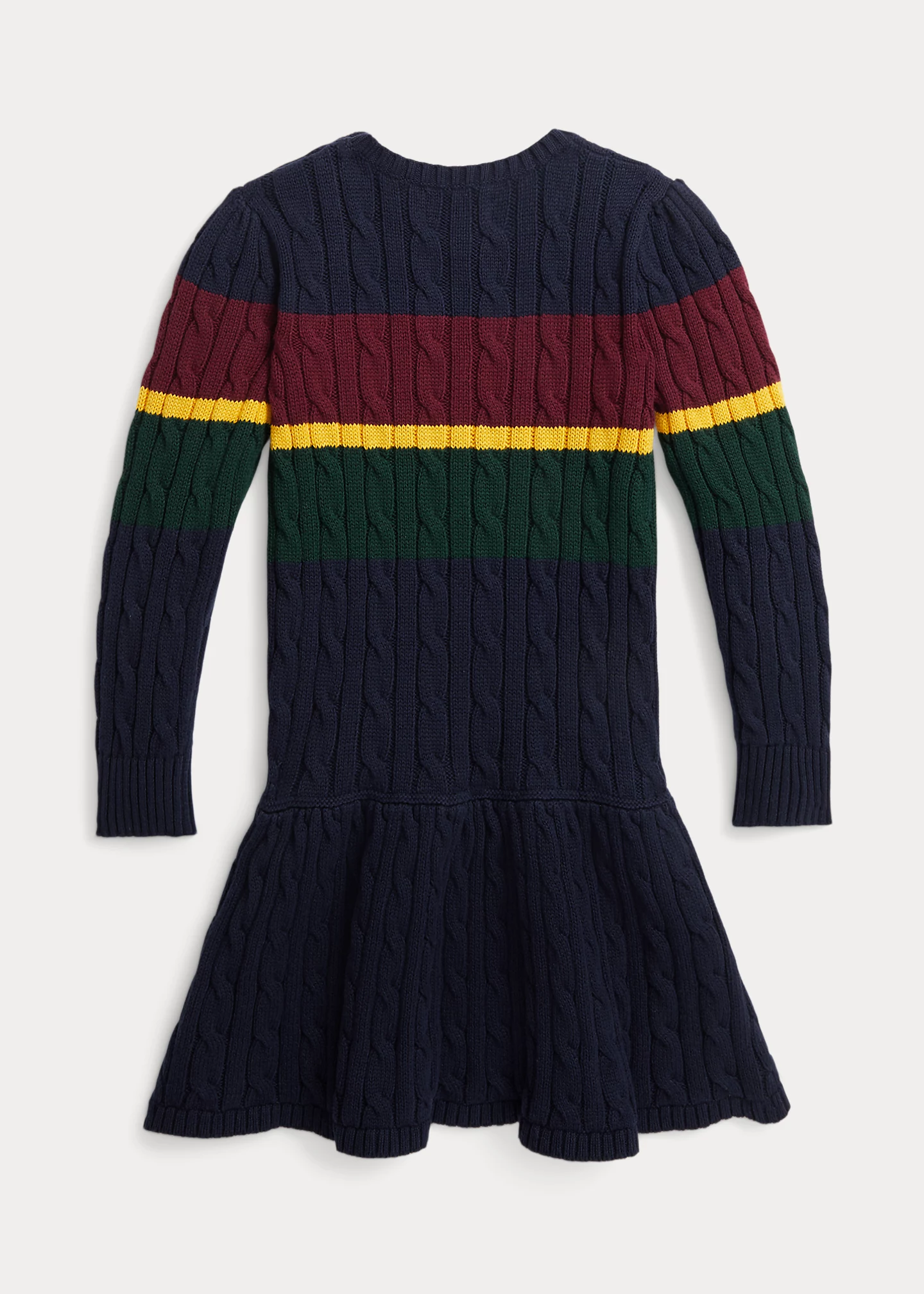 Striped Cable-Knit Cotton Sweater Dress