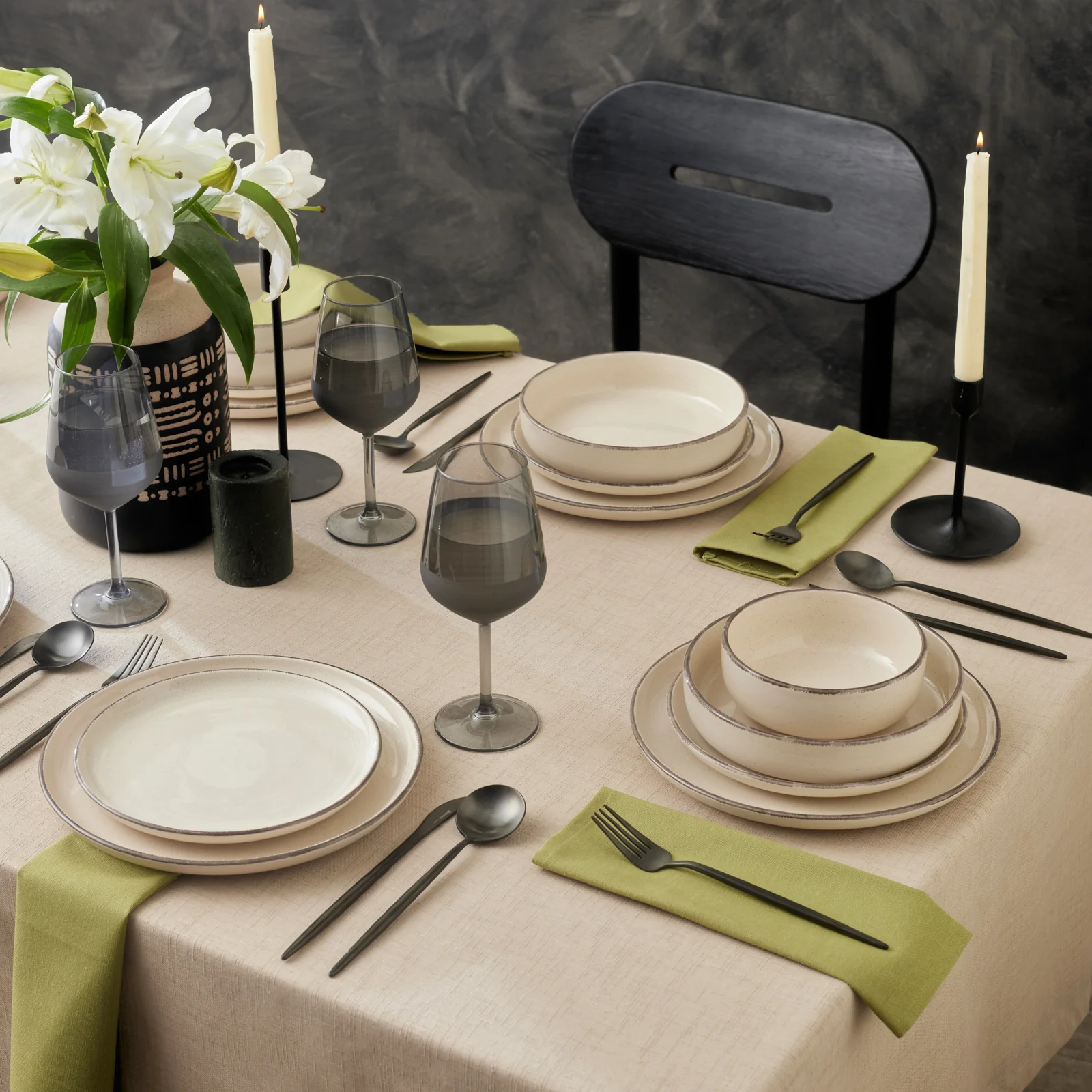 Karaca Monica Service 24 Pièces pour 6 Personnes, Beige