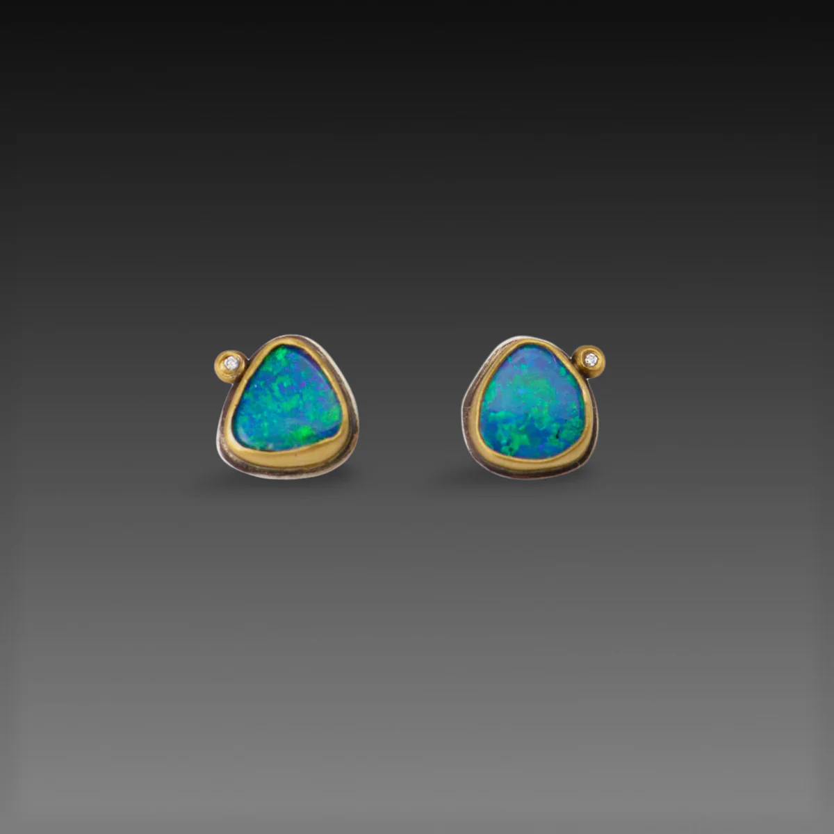 Organic Australian Opal Stud Earrings
