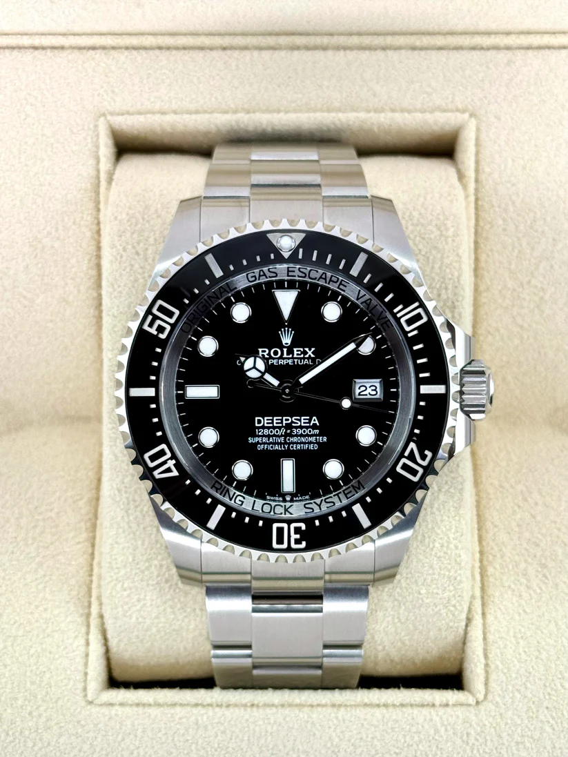 [2026 Mirror Grade]Rolex Deepsea Black Dial and Bezel Oyster Bracelet 44mm Watch  m136660-0006