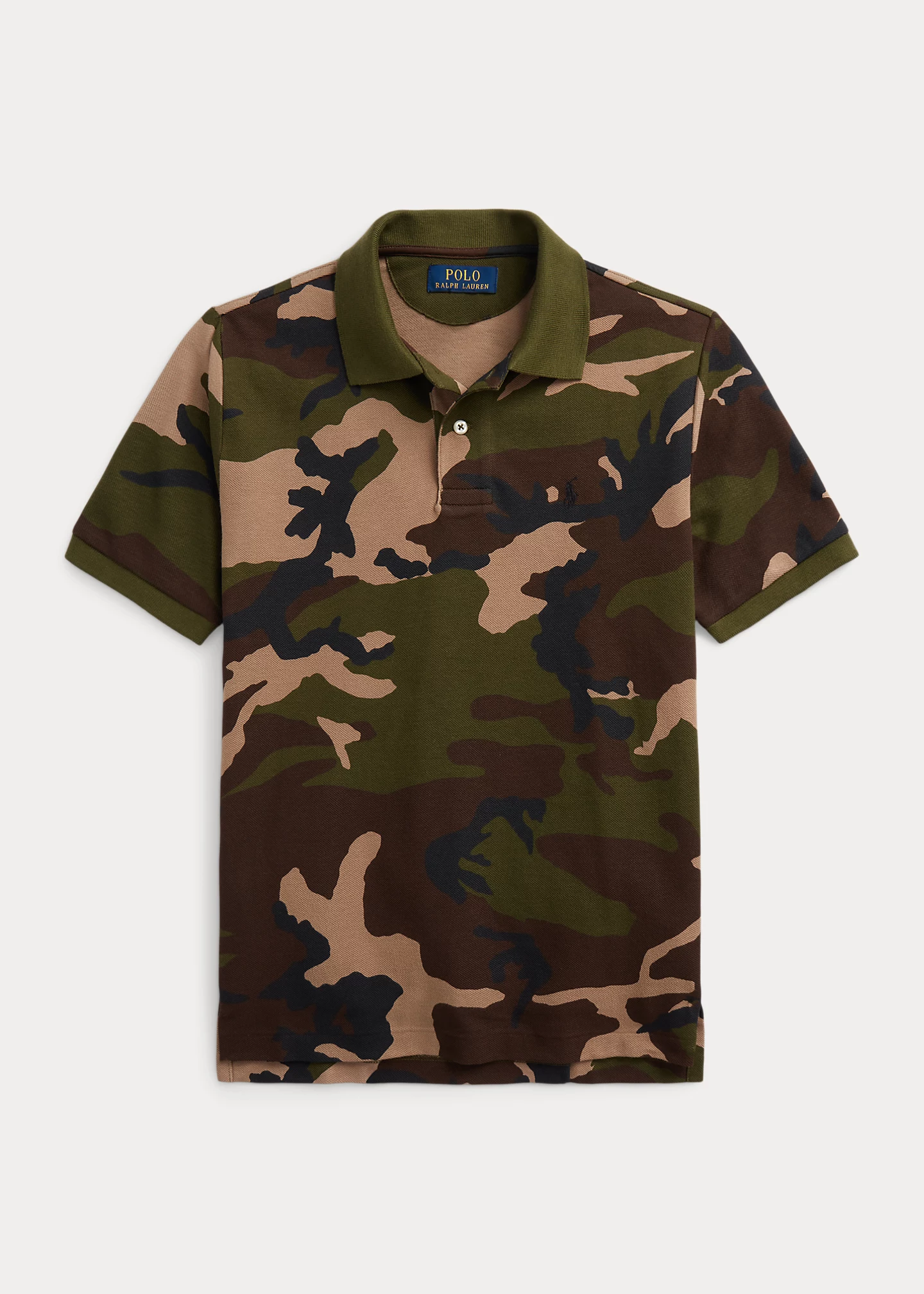 Camo Cotton Mesh Polo Shirt