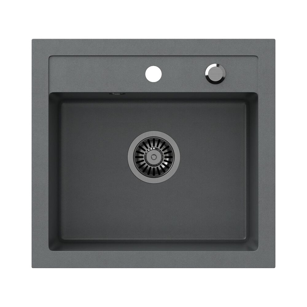 ROOT Zlewozmywak granitowy jednokomorowy szary Root Chef Box, 500 x 470 x 185 mm