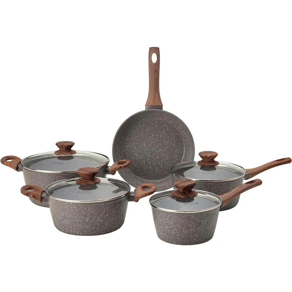 Mimo Style Graphite 5-Piece Aluminum Induction Cookware Set