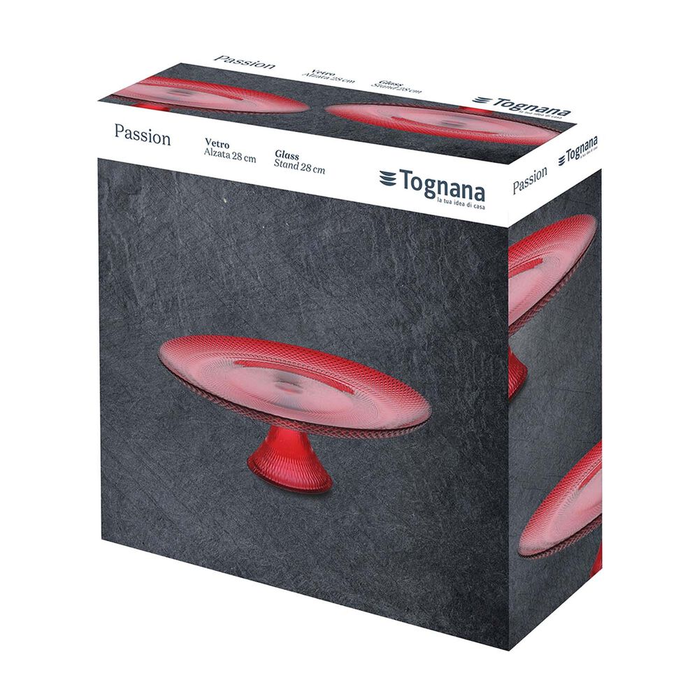 TOGNANA Patera szklana Tognana Natale Passion, 28 cm, czerwona