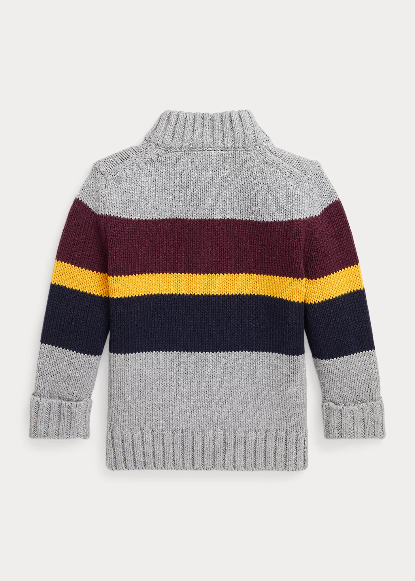 Striped Cotton Quarter-Zip Sweater