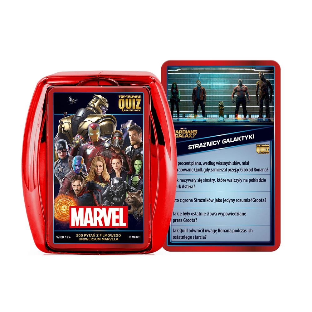 WINNING MOVESGra karciana Top Trumps Avengers, gra towarzyska, 500 pytań