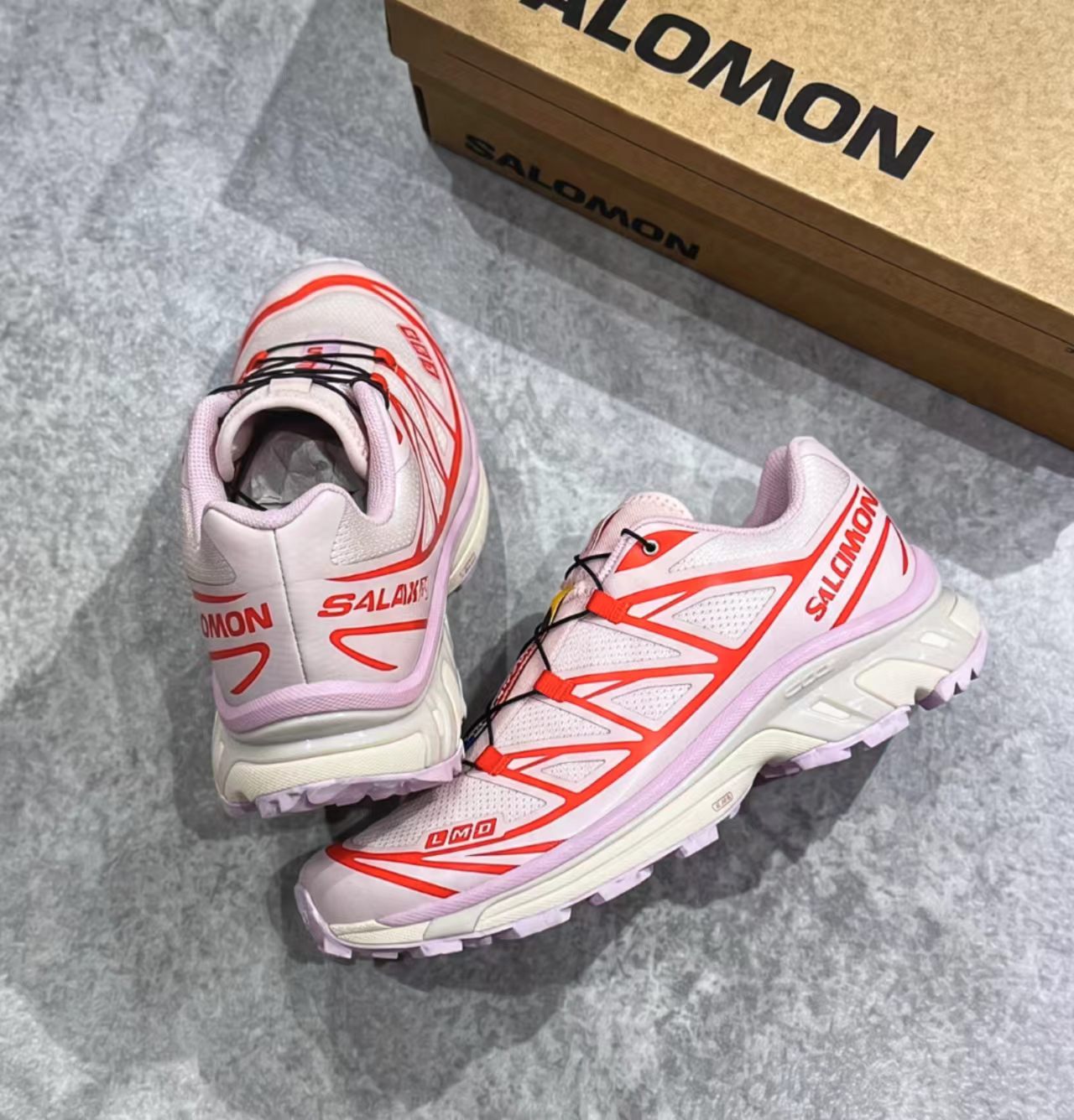 Salomon XT-6 White Pink Red Hiking Shoes