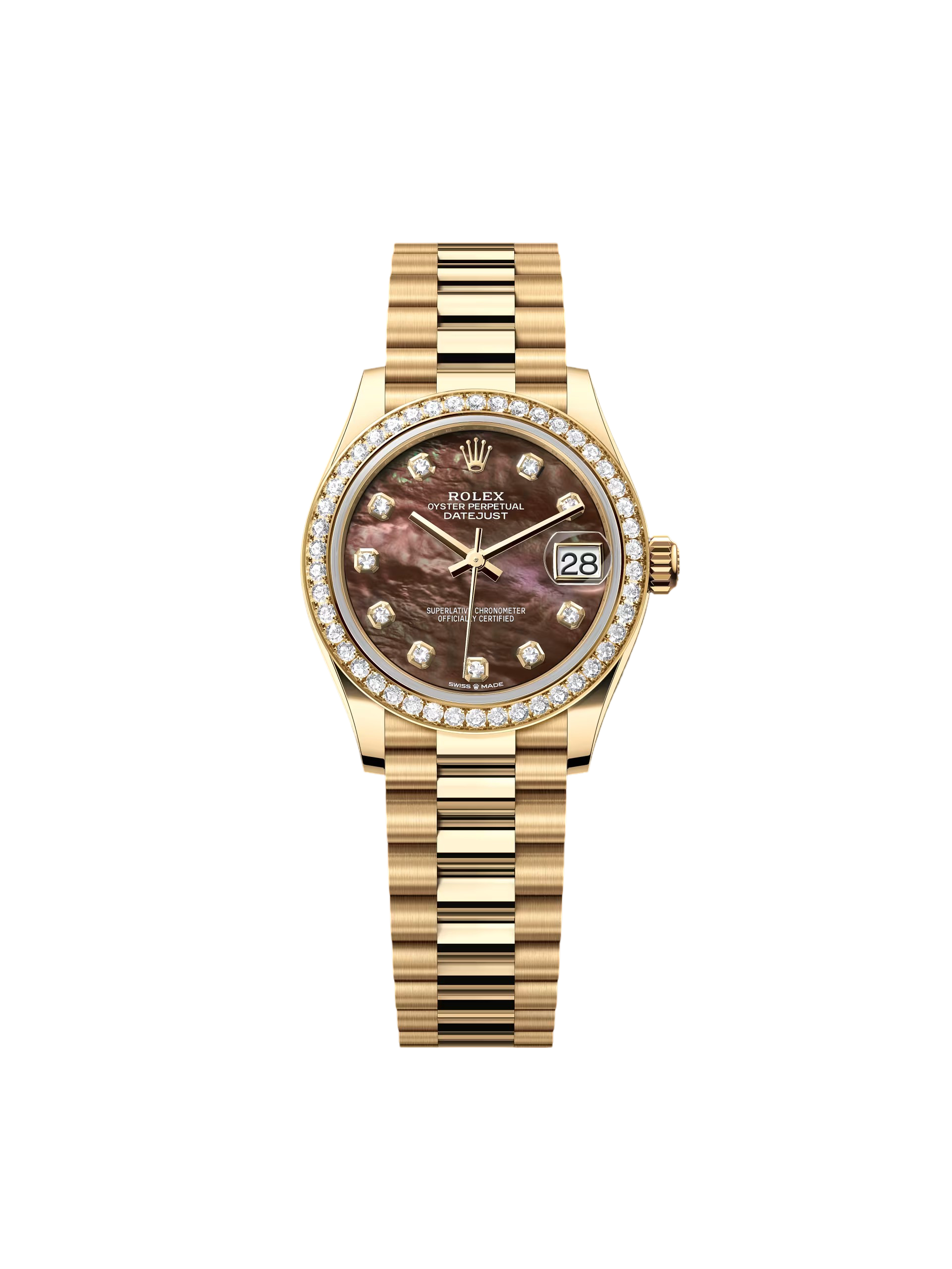 [2026 Mirror Grade]RLX Datejust m278288RBR-0032 Black Mother-of-Pearl 31mm Dial President Bracelet Watch