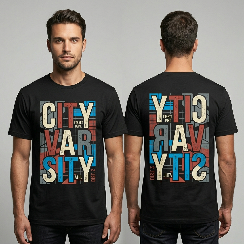 City Varsity Tee, Vintage Athletic Graphic T-Shirt, Unisex Streetwear Shirt CityTee2