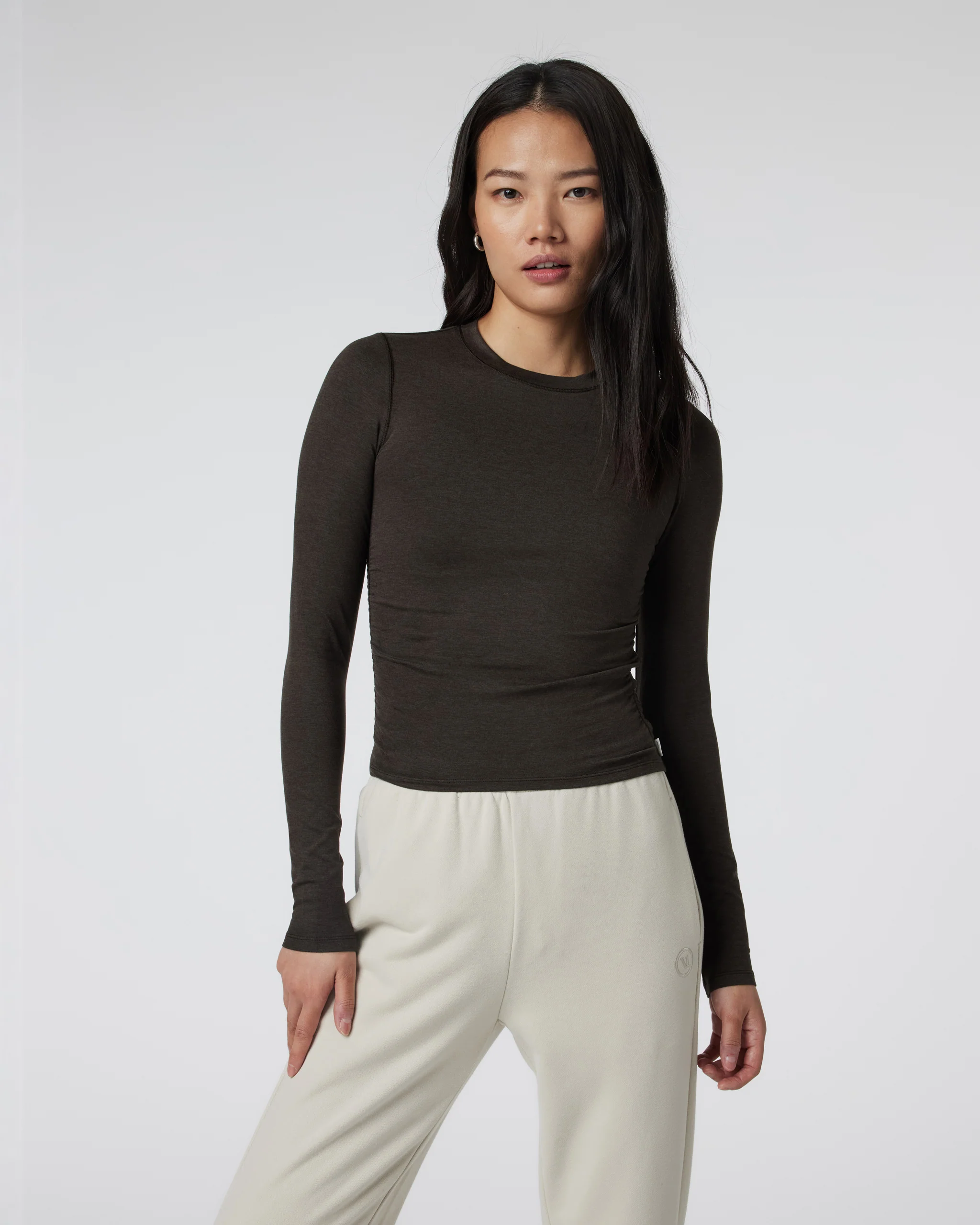 Long Sleeve Halo Ruched Tee
