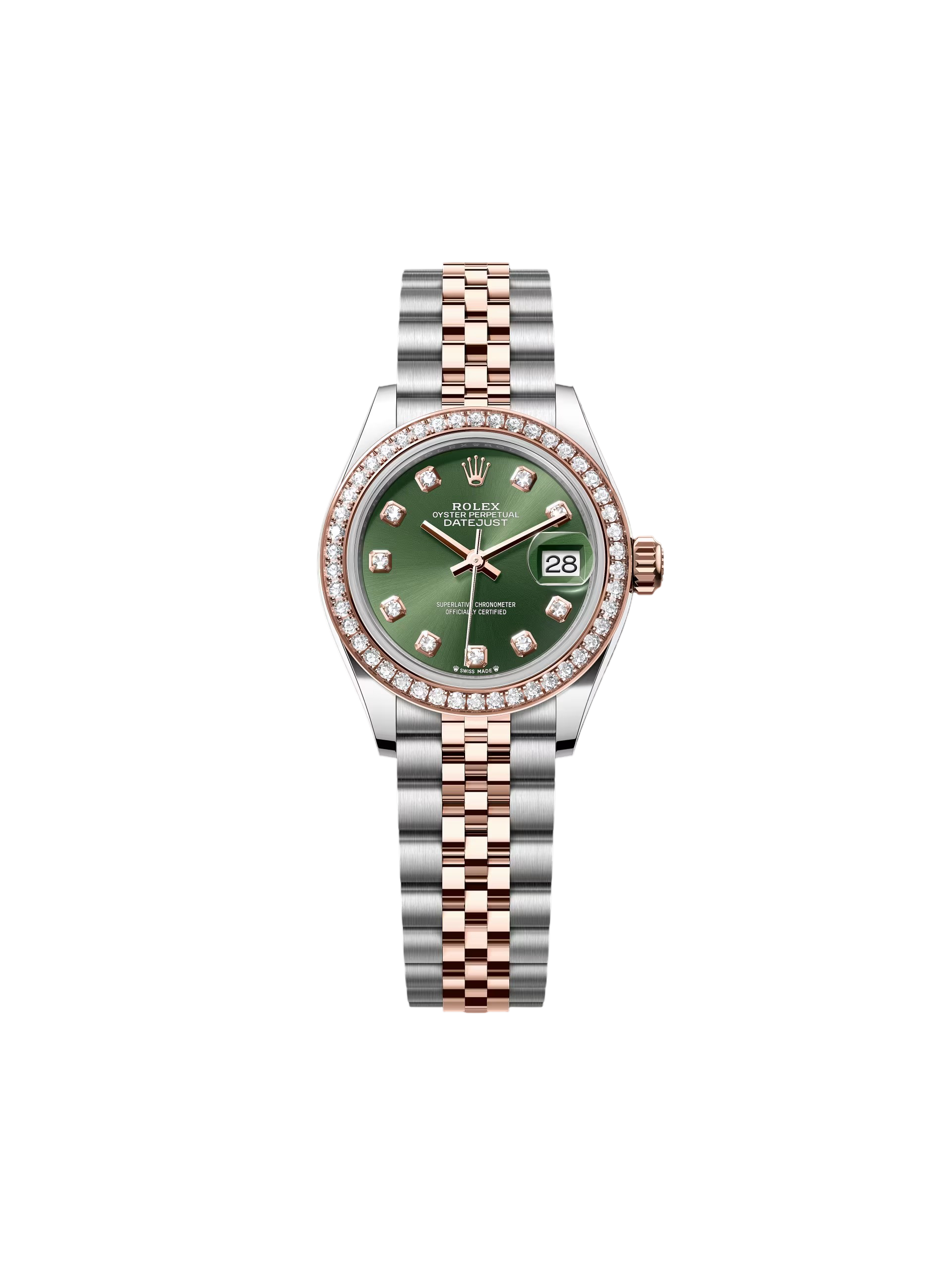 [2026 Mirror Grade]RLX Lady-Datejust 28mm 279381RBR Green Diamond Dial Oyster Bracelet