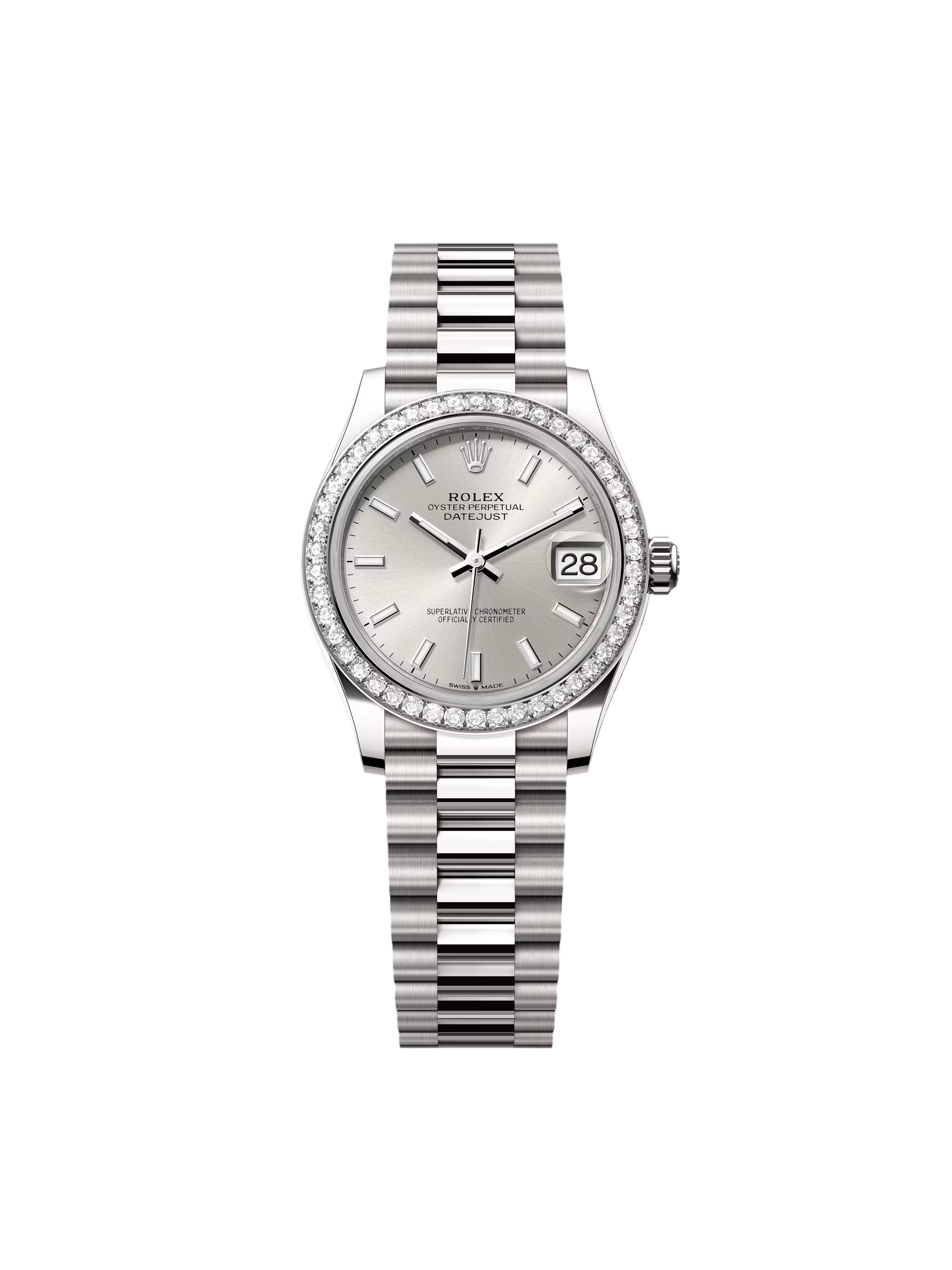 [2026 Mirror Grade]RLX Datejust m278289RBR-0012 Silver Dial White Gold President Watch
