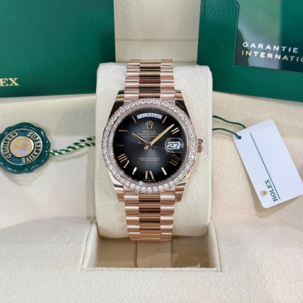 [2026 Mirror Grade]RLX  Day-Date 40mm Slate Ombré Dial and Diamond Bezel 228345rbr-0025