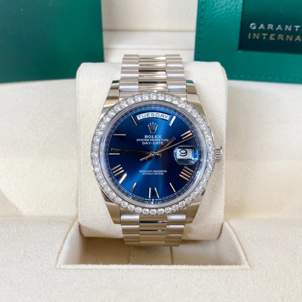 [2026 Mirror Grade]RLX  Day-Date 40mm 228349RBR-0005 Bright Blue Dial President Bracelet