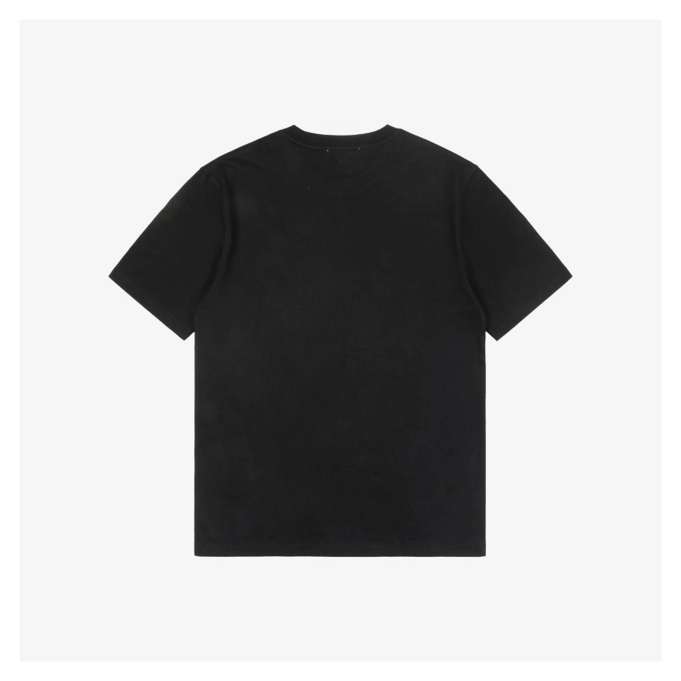 Ami Heart Logo Embossed T-Shirt Black