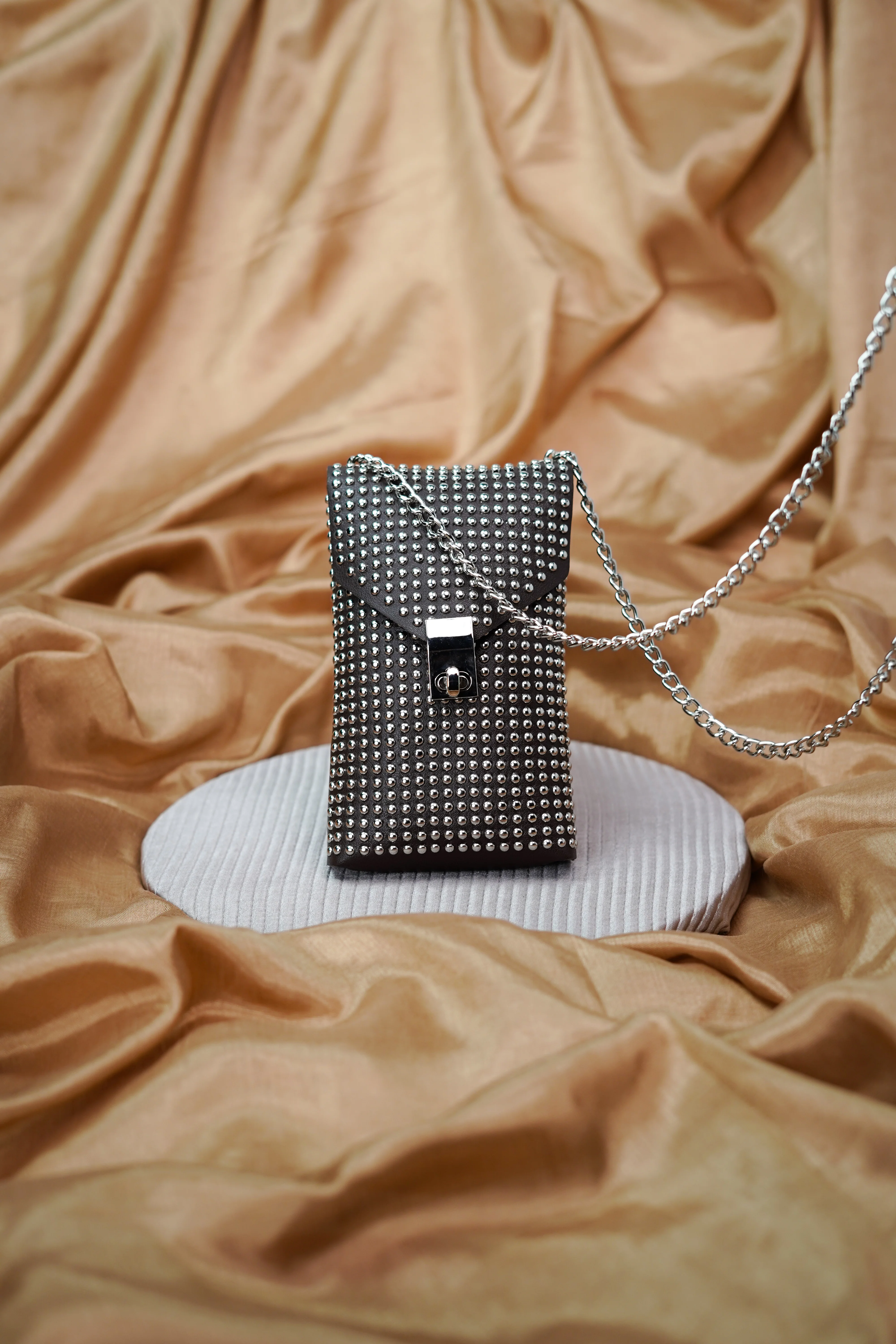 Browny Rich Silver Stud Waist Belt Bag
