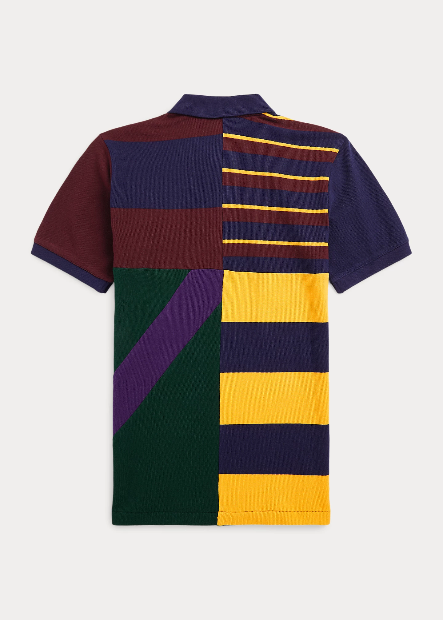 Patchwork Cotton Mesh Polo Shirt