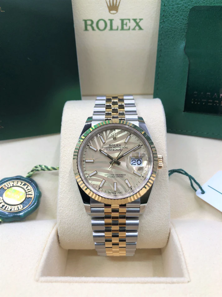 [2026 Mirror Grade]RLX  Datejust 36mm 126233-0037 Golden Palm Motif 36mm Dial Jubilee Bracelet Watch