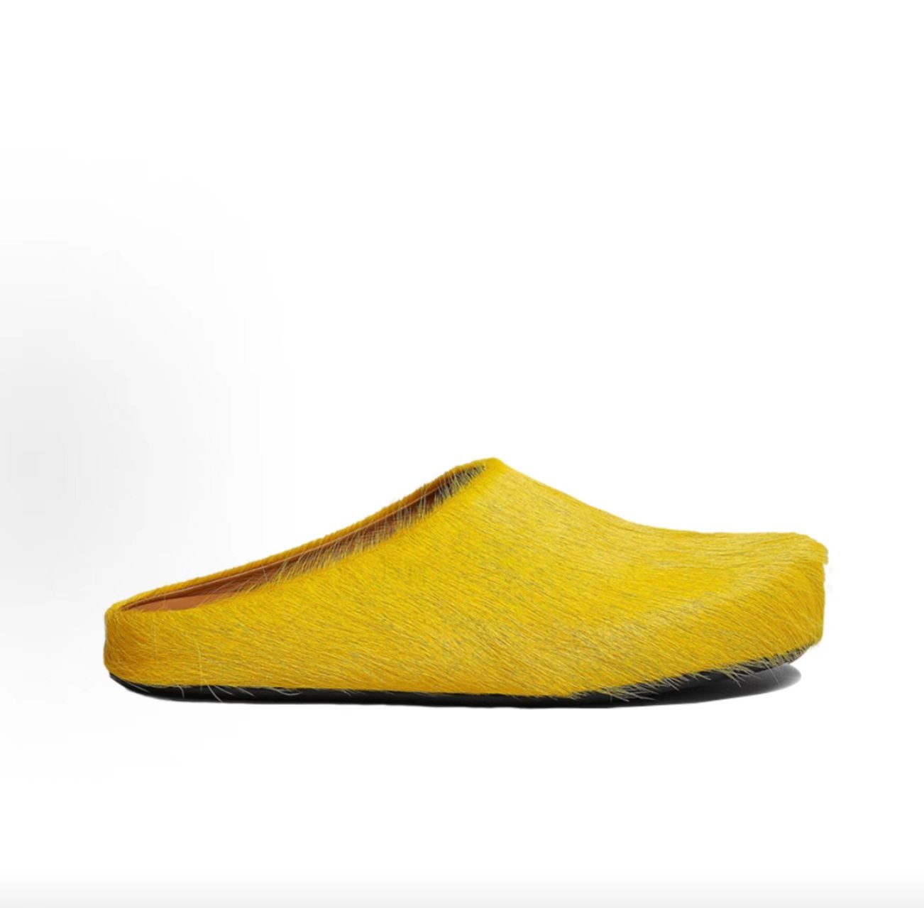 Marni Yellow Haircalf Fussbett Mule