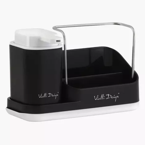MARKA VIALLI DESIGN Organizer kuchenny z dozownikiem na płyn VIALLI DESIGN LIVIO DUO czarny