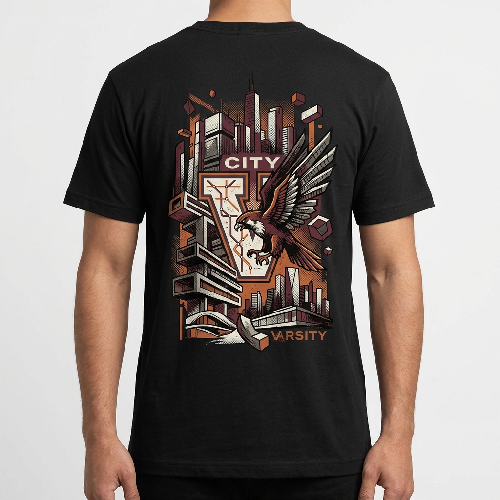 City Varsity Tee, Vintage Athletic Graphic T-Shirt, Unisex Streetwear Shirt CityTee7