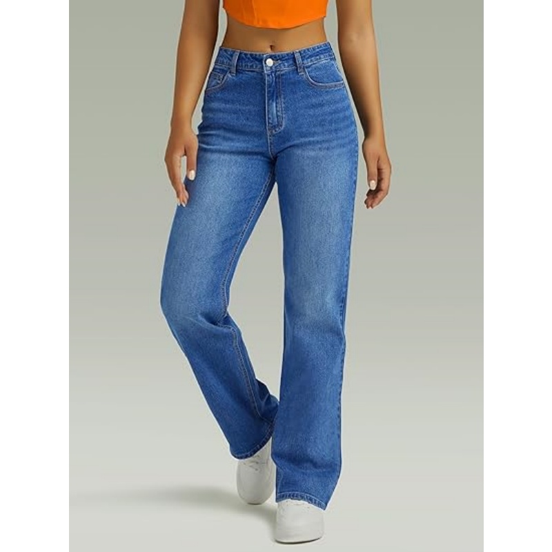CHICDENLY Straight Leg Jeans for Women