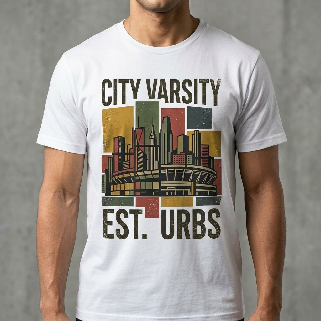 City Varsity Tee, Vintage Athletic Graphic T-Shirt, Unisex Streetwear Shirt CityTee7