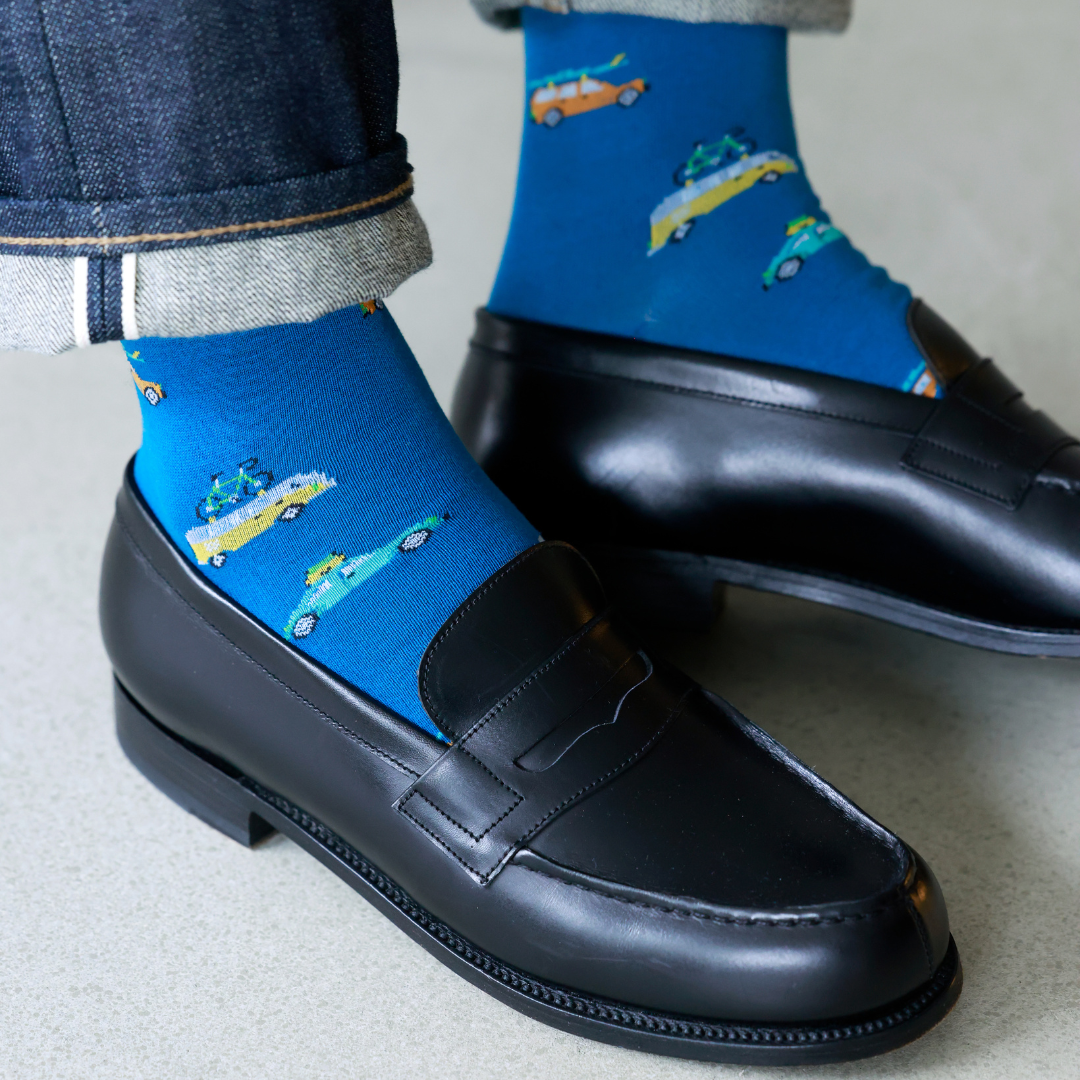 062140512 Leisure Car Pattern Crew Socks L