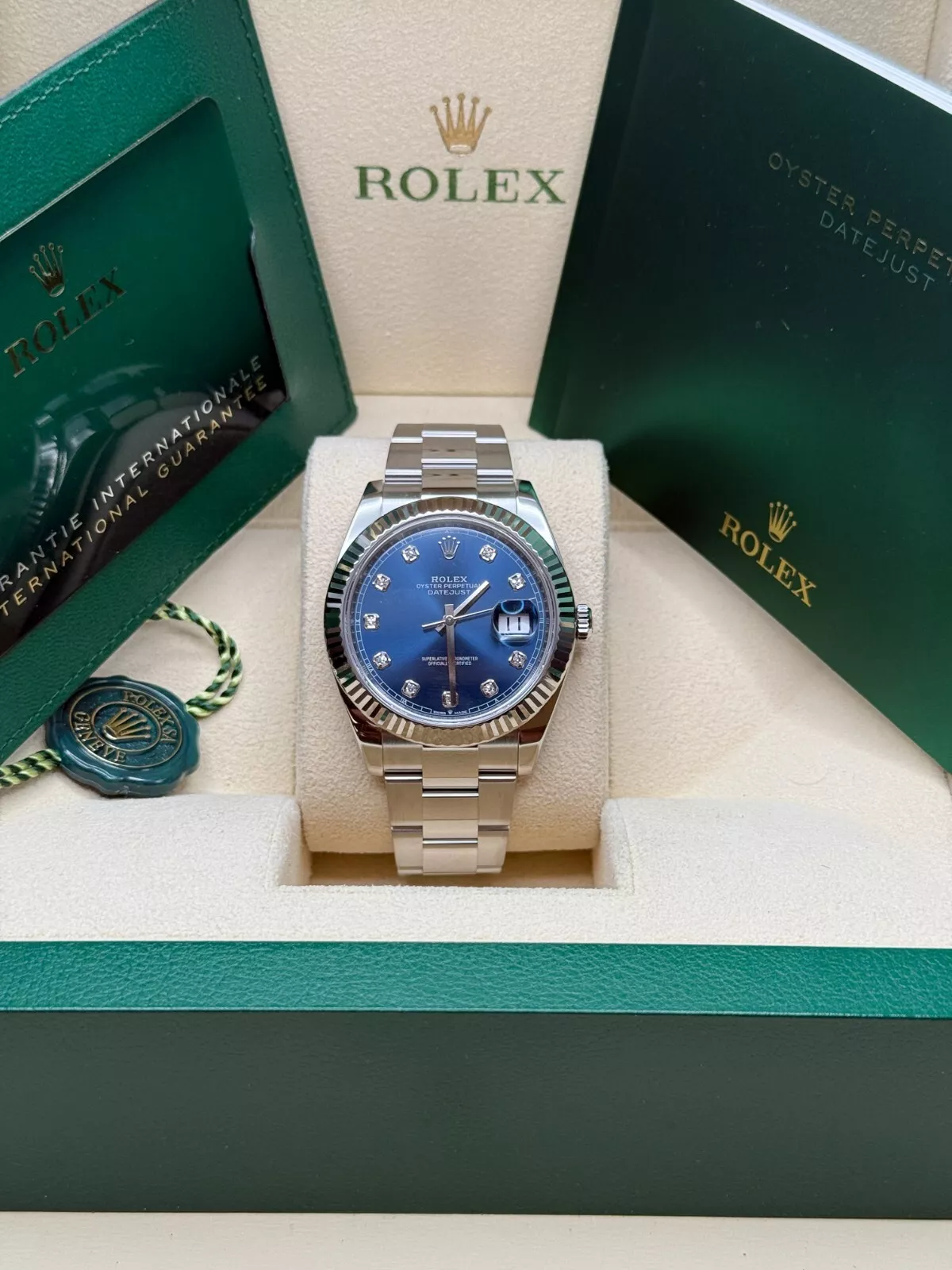 [2026 Mirror Grade]RLX  Datejust 126334-0015 Blue Diamond Oyster 41mm Stainless Steel Mens Watch