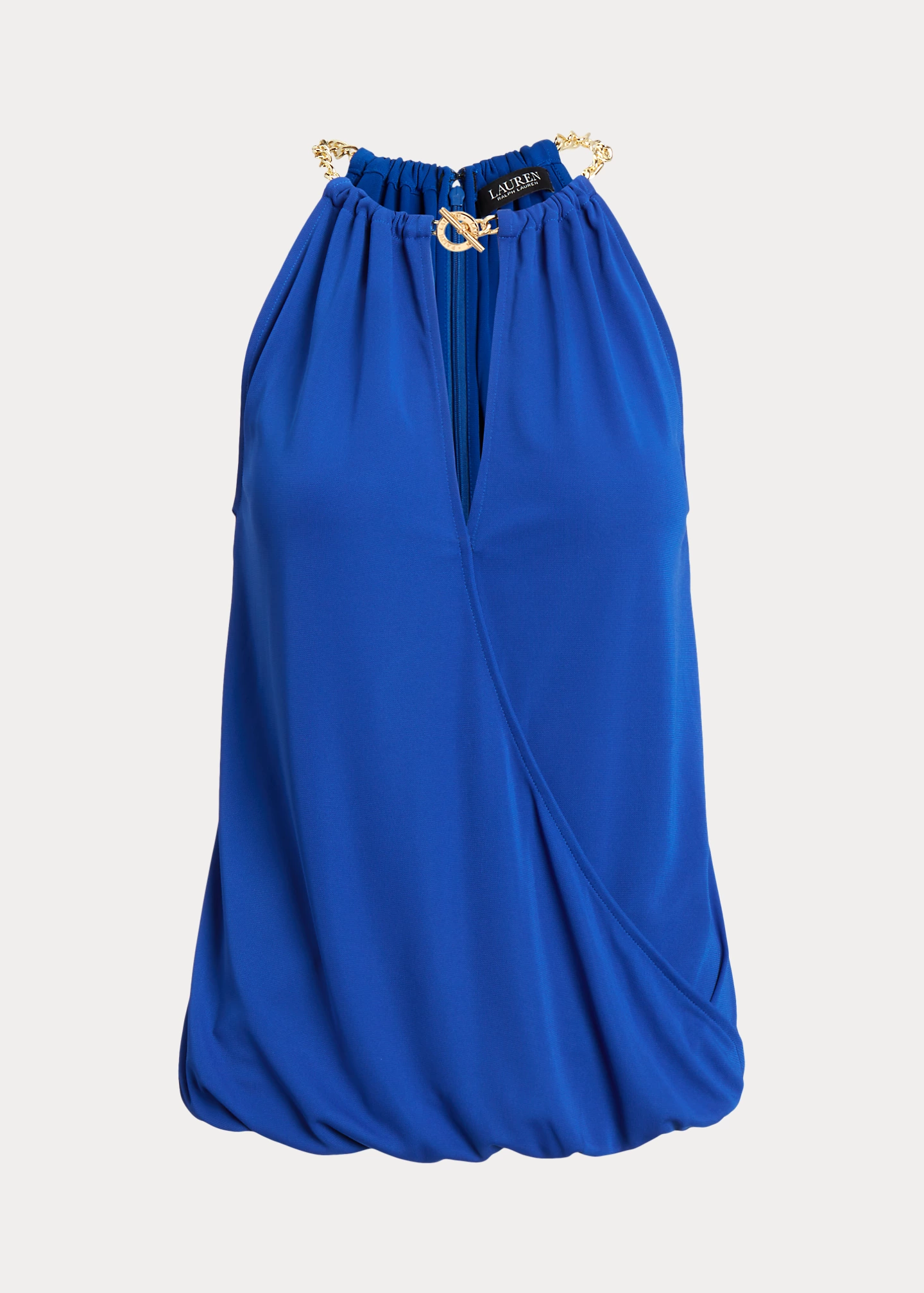 Chain-Trim Stretch Jersey Halter Top