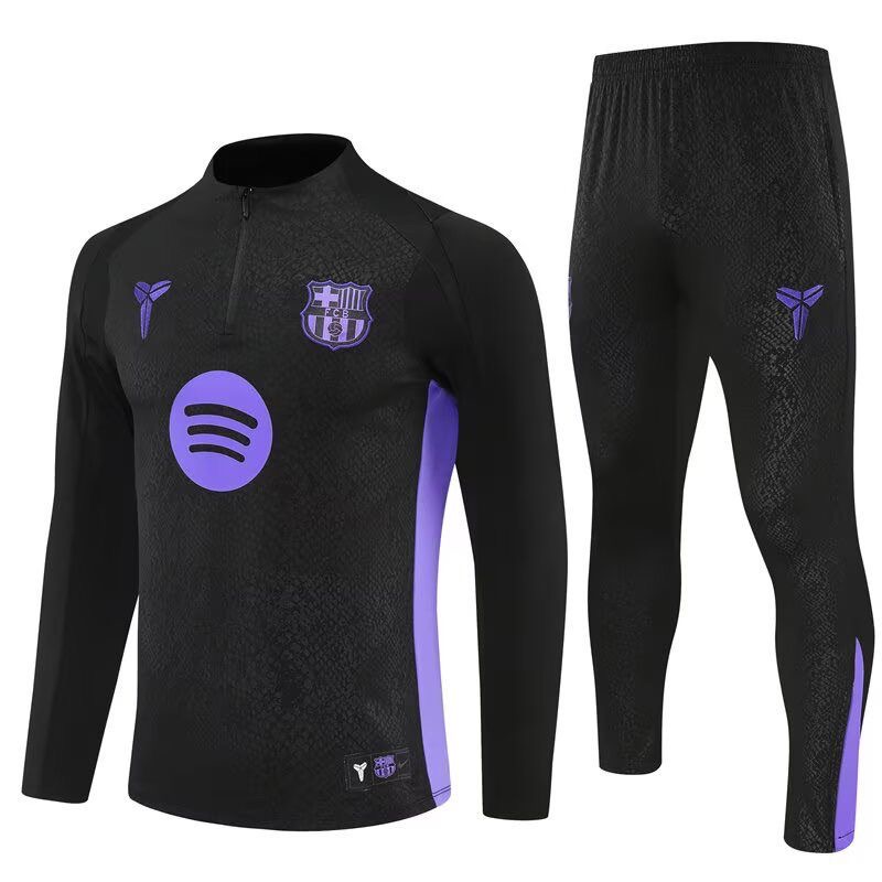 Barcelona Training Kit (Sweatshirt+Pants) Black&Purple 2025/26
