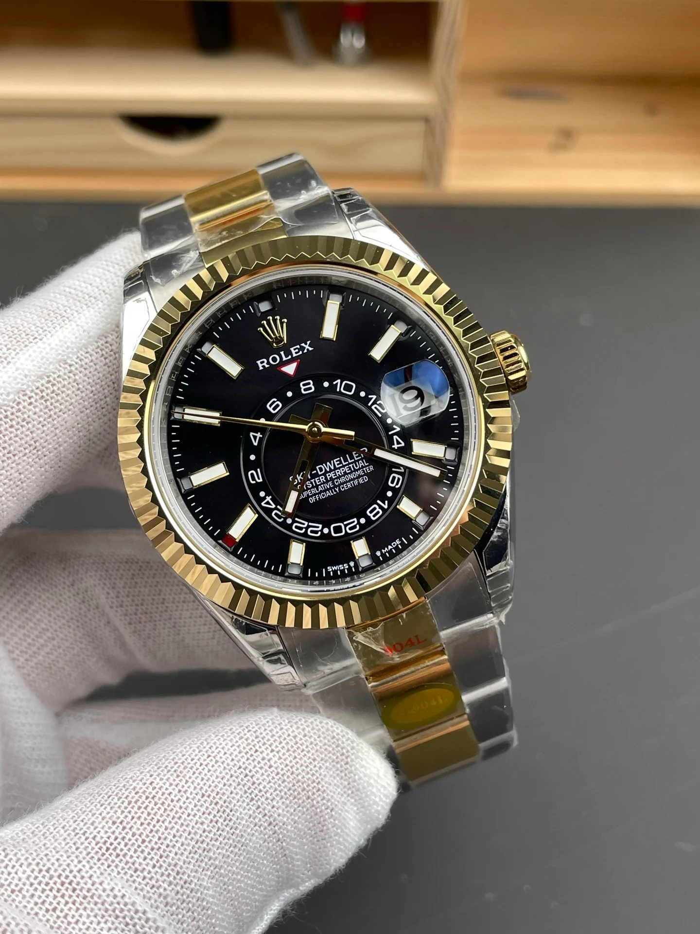 Two-Tone Sky-Dweller Black Dial