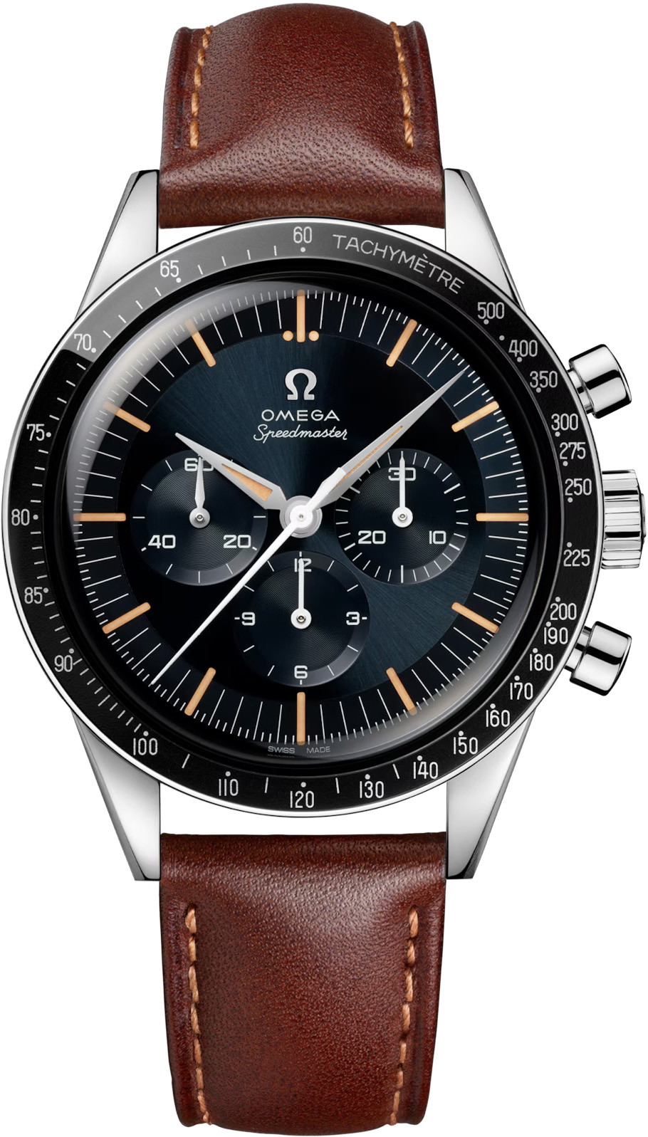 [2026 Mirror Grade]2025 Omega Speedmaster First OMEGA in Space 310.32.40.50.06.002 on Brown Leather Strap