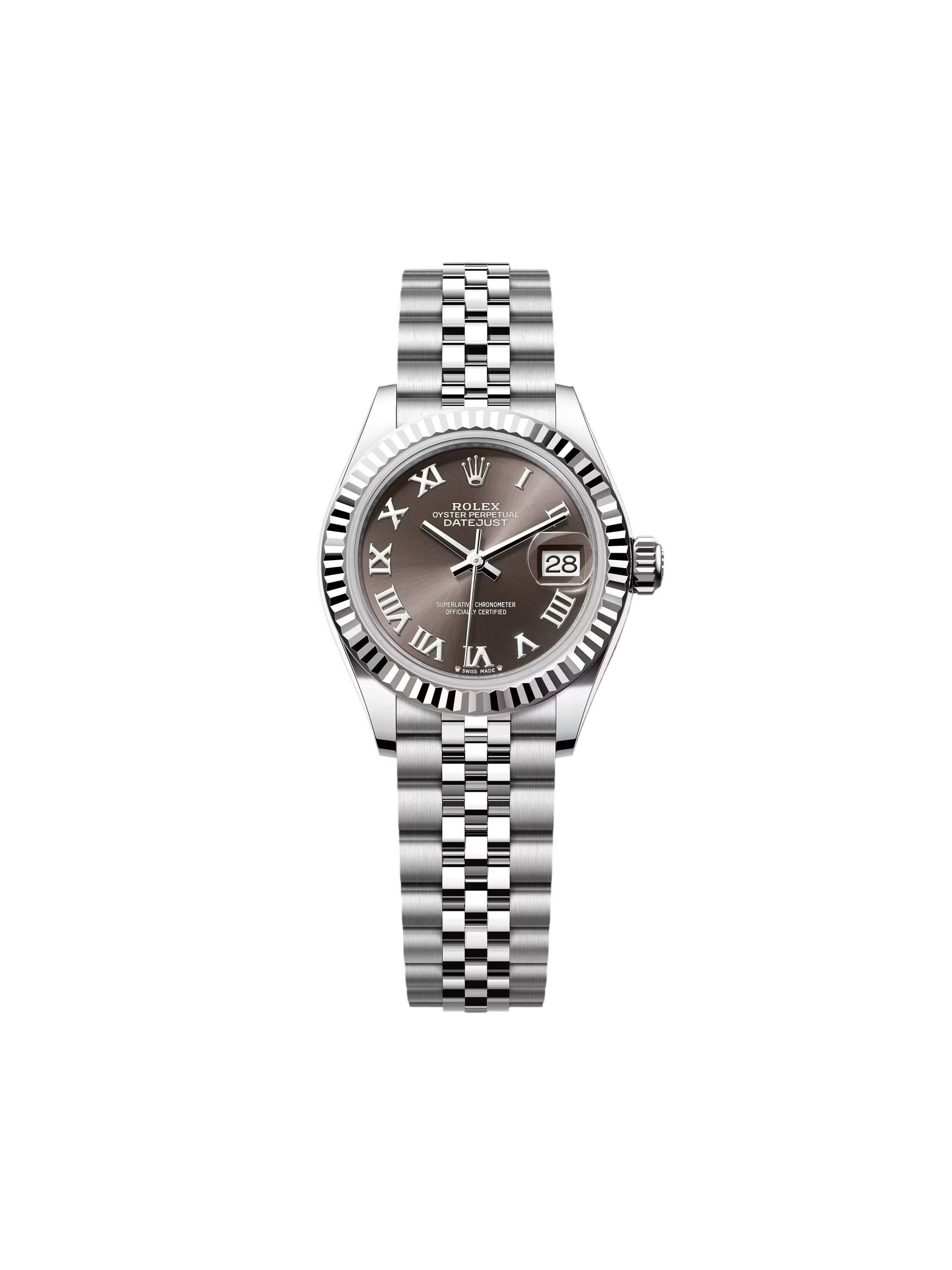 [2026 Mirror Grade]RLX Lady-Datejust 28mm 279174 Dark Grey Roman Dial Oyster Bracelet