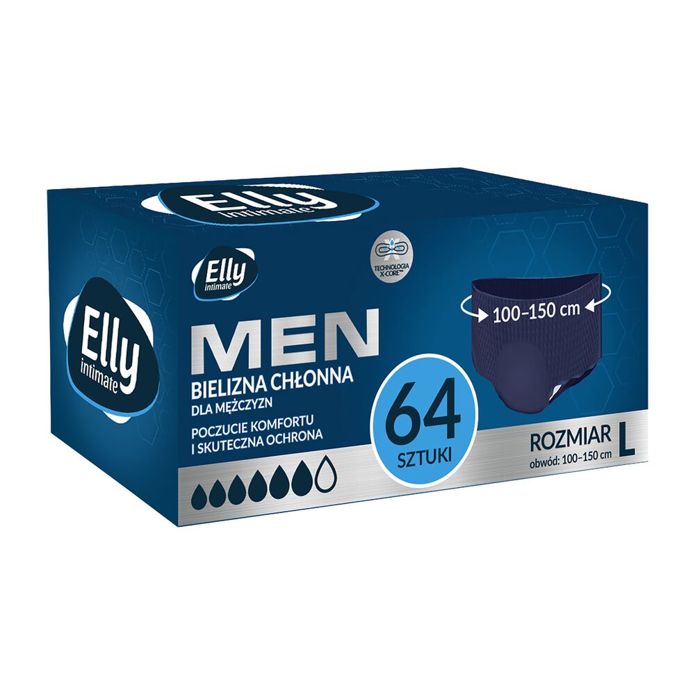 ELLY Bielizna chłonna dla mężczyzn Elly Intimate Men, rozmiar L, 64 szt., 8x8