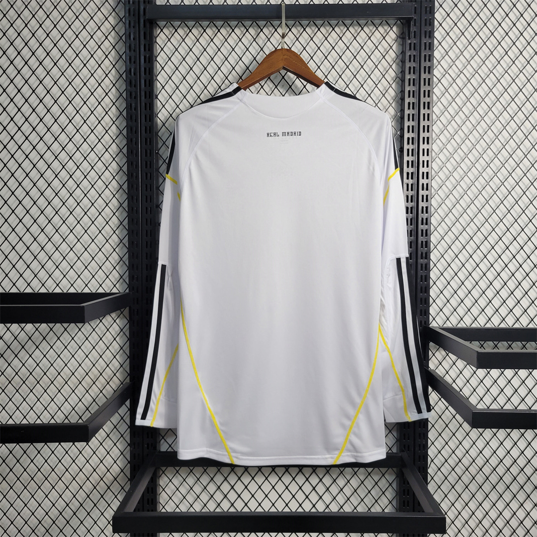 Real Madrid Retro Jersey Home Long Sleeve Custom Soccer Shirt 2009/10