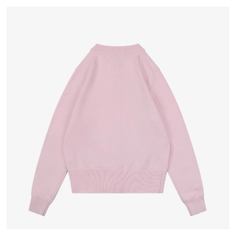 Ami Embossed Heart Knit Cardigan