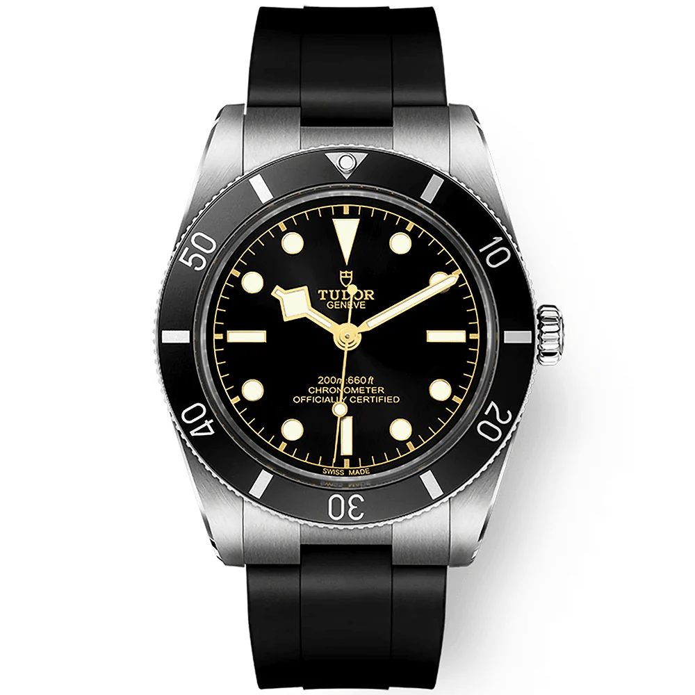 [2026 Mirror Grade]Black Bay 54 37mm Black Dial & Bezel Automatic Rubber Strap Watch