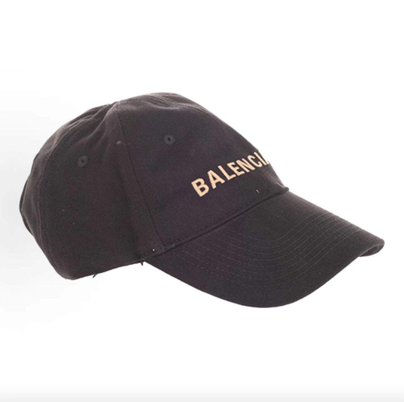 Balenciaga Beige Logo Black Baseball Cap