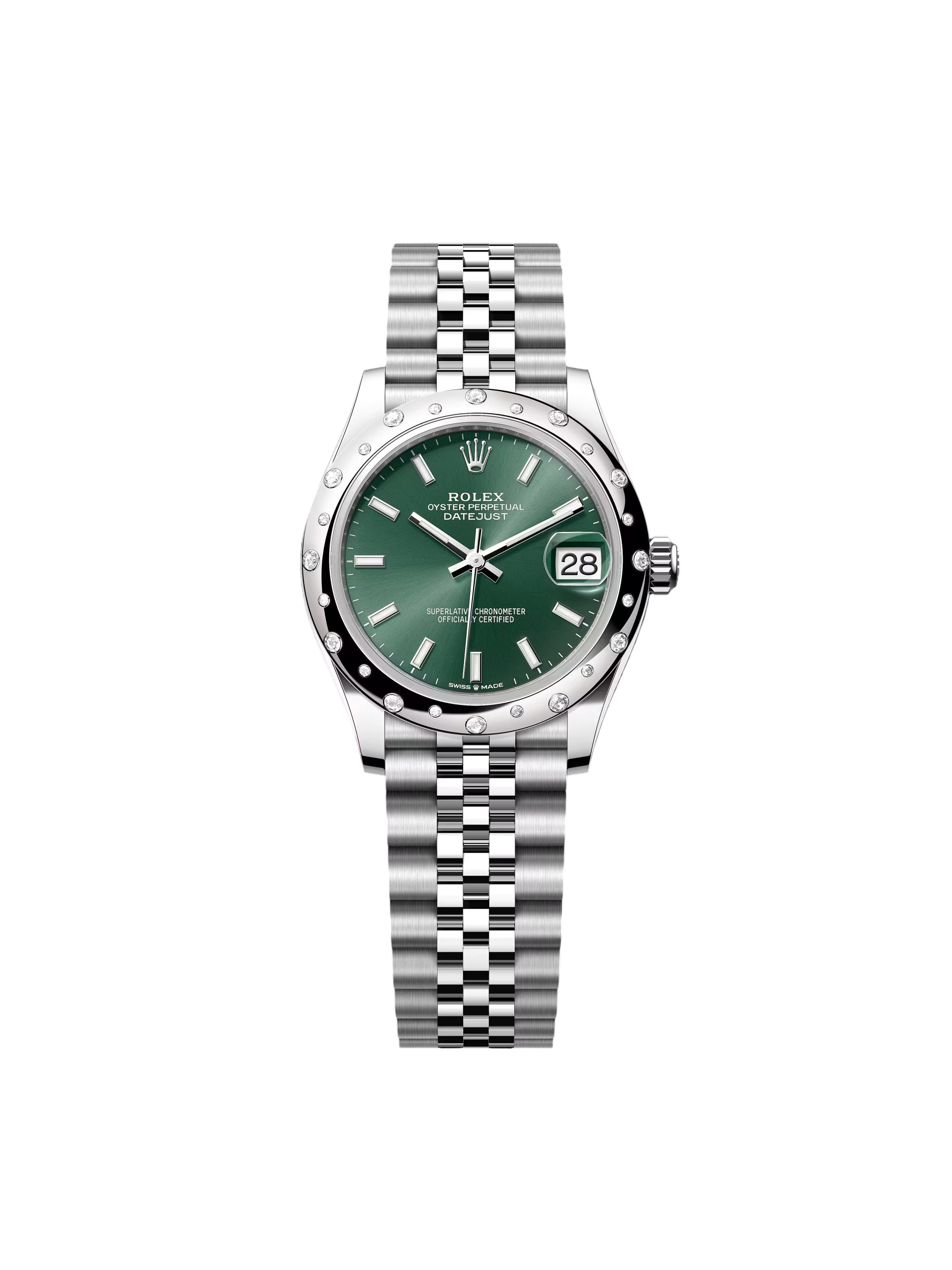[2026 Mirror Grade]RLX Datejust m278344-0019/0020 Mint Green Dial 31mm Domed Diamond Oyster Watch