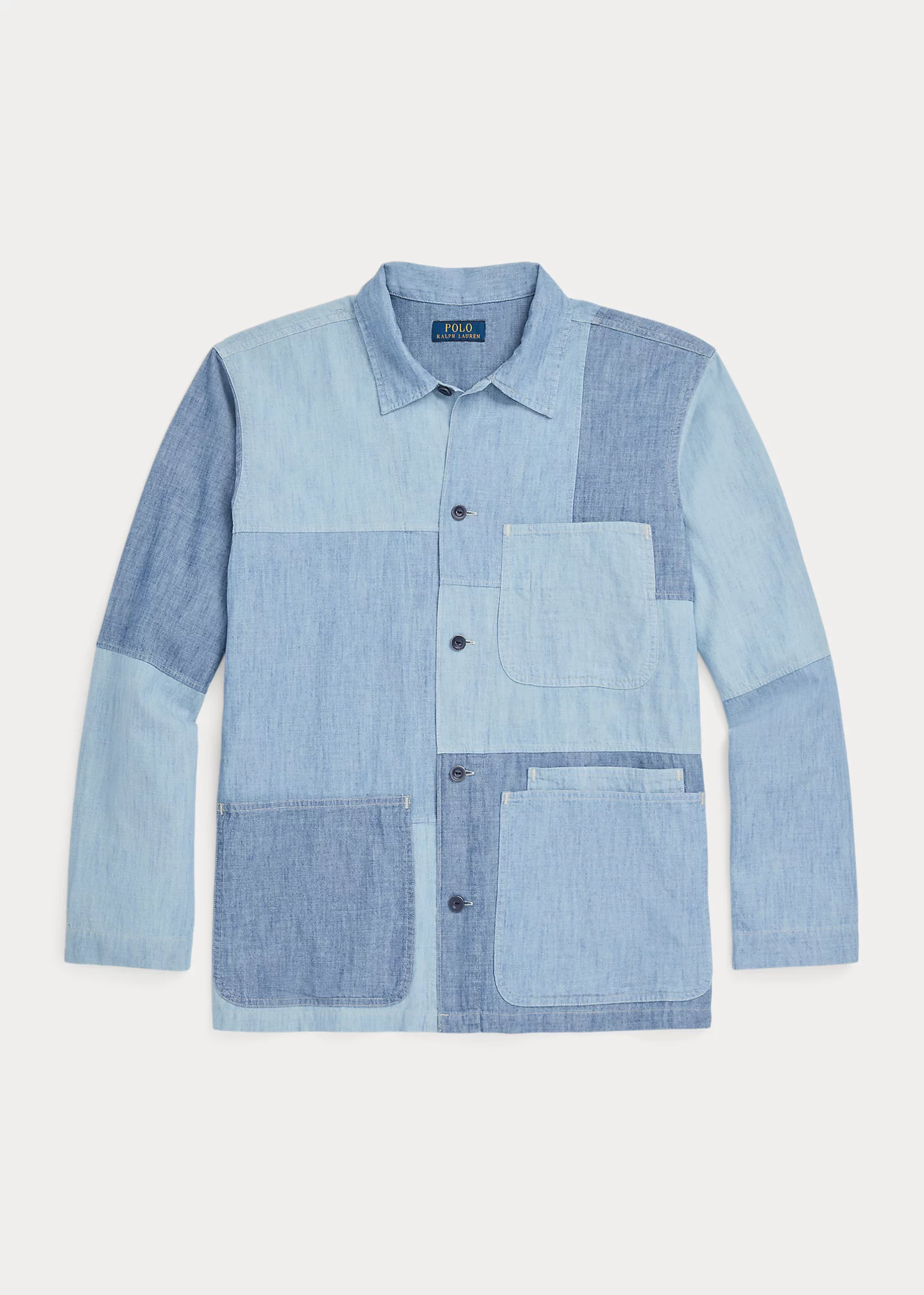 Classic Fit Patchwork Chambray Shirt