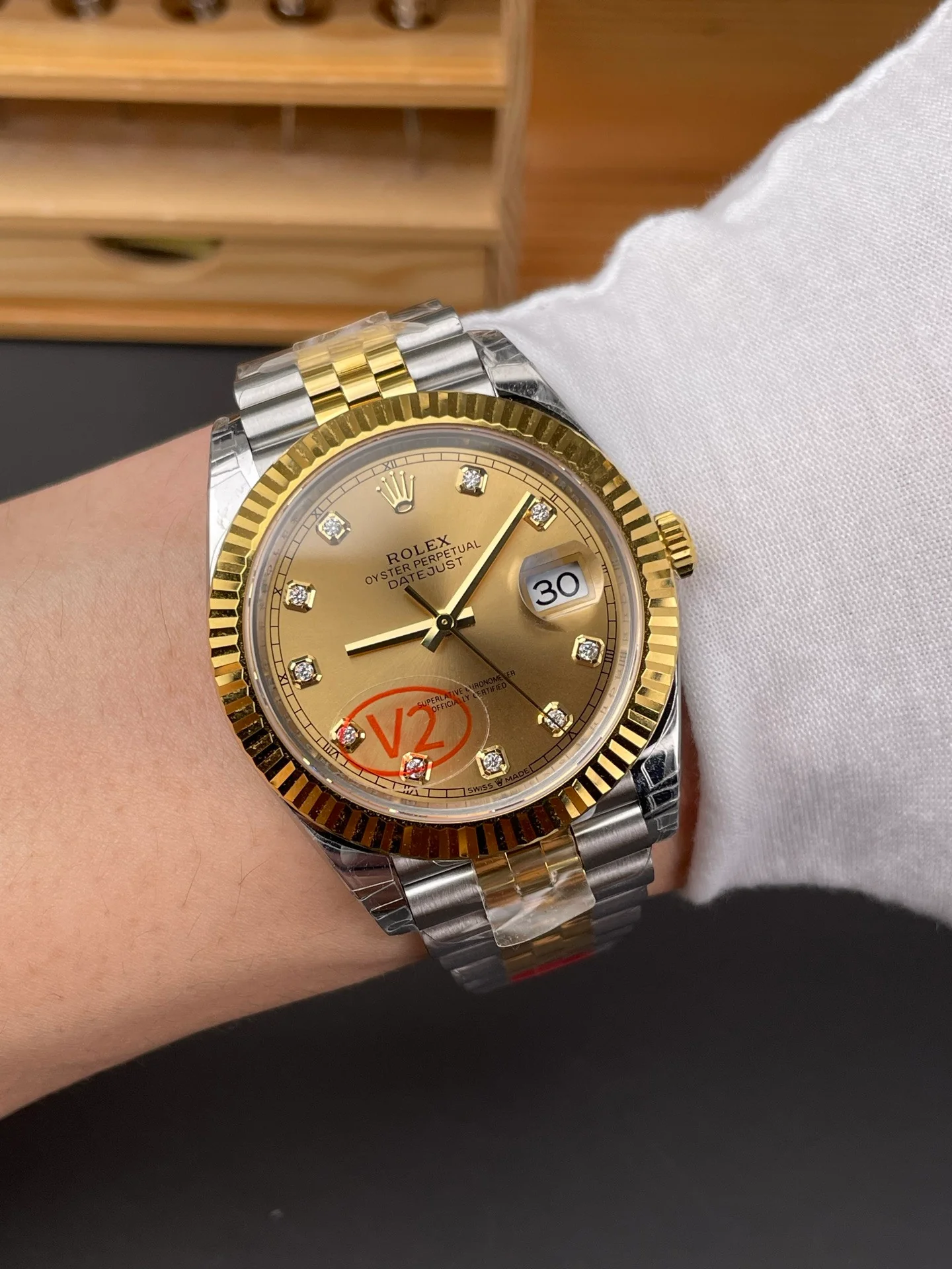 Two-tone Champagne Diamond Dial Datejust V2 Version